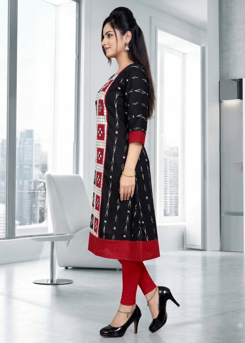 Checkerboard Anarkali Kurti