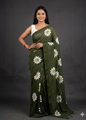 LINEN DIGITAL PRINT SAREE WITH HEVY ZARI PATTA