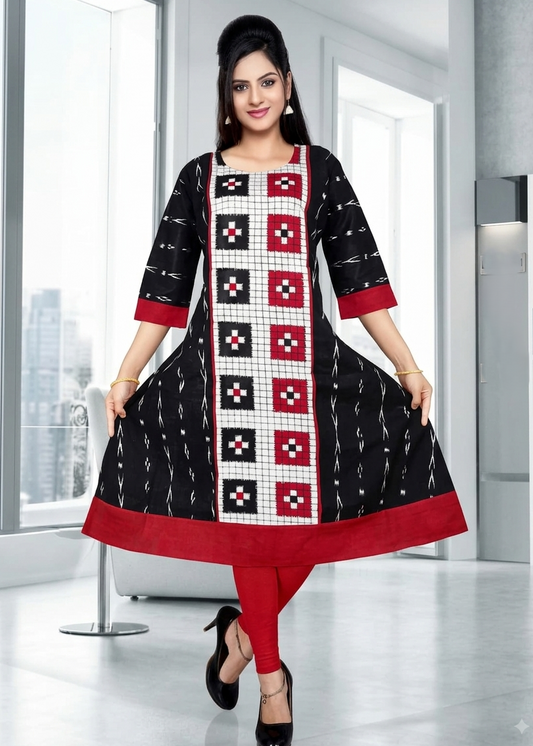 Checkerboard Anarkali Kurti