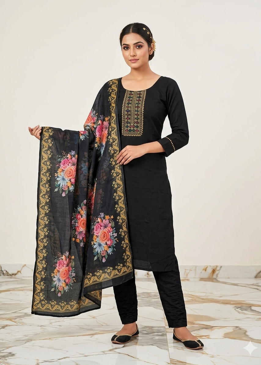 Roman Silk Kurti 3Pc Set