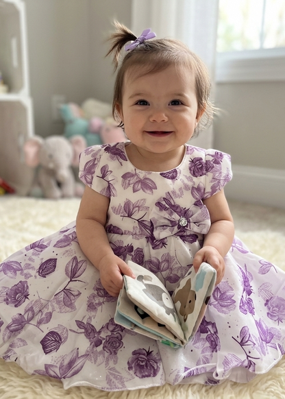 Charming Floral & Plaid Toddler Dress
