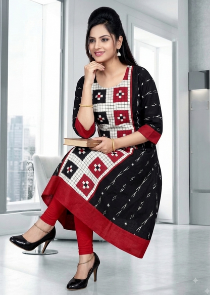 Checkerboard Anarkali Kurti