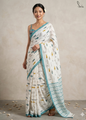 LINEN DIGITAL PRINT SAREE WITH HEVY ZARI PATTA