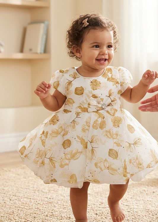 Charming Floral & Plaid Toddler Dress