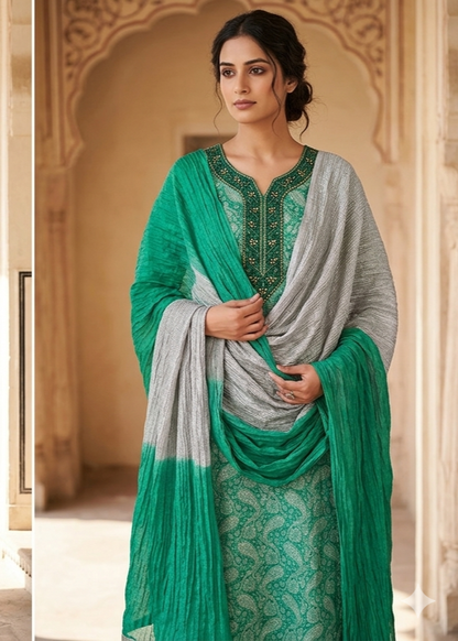 Cotton Kurti 3-Piece Set