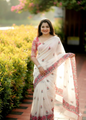 Premium Quality Linen Digital Print Saree.