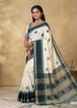 LINEN DIGITAL PRINT SAREE WITH HEVY ZARI PATTA
