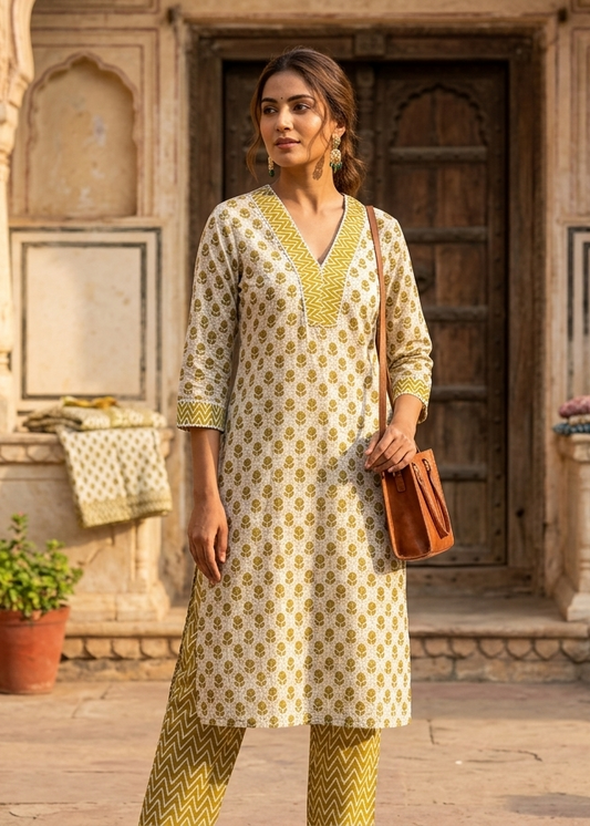 Cotton Kurti  2-Piece Set