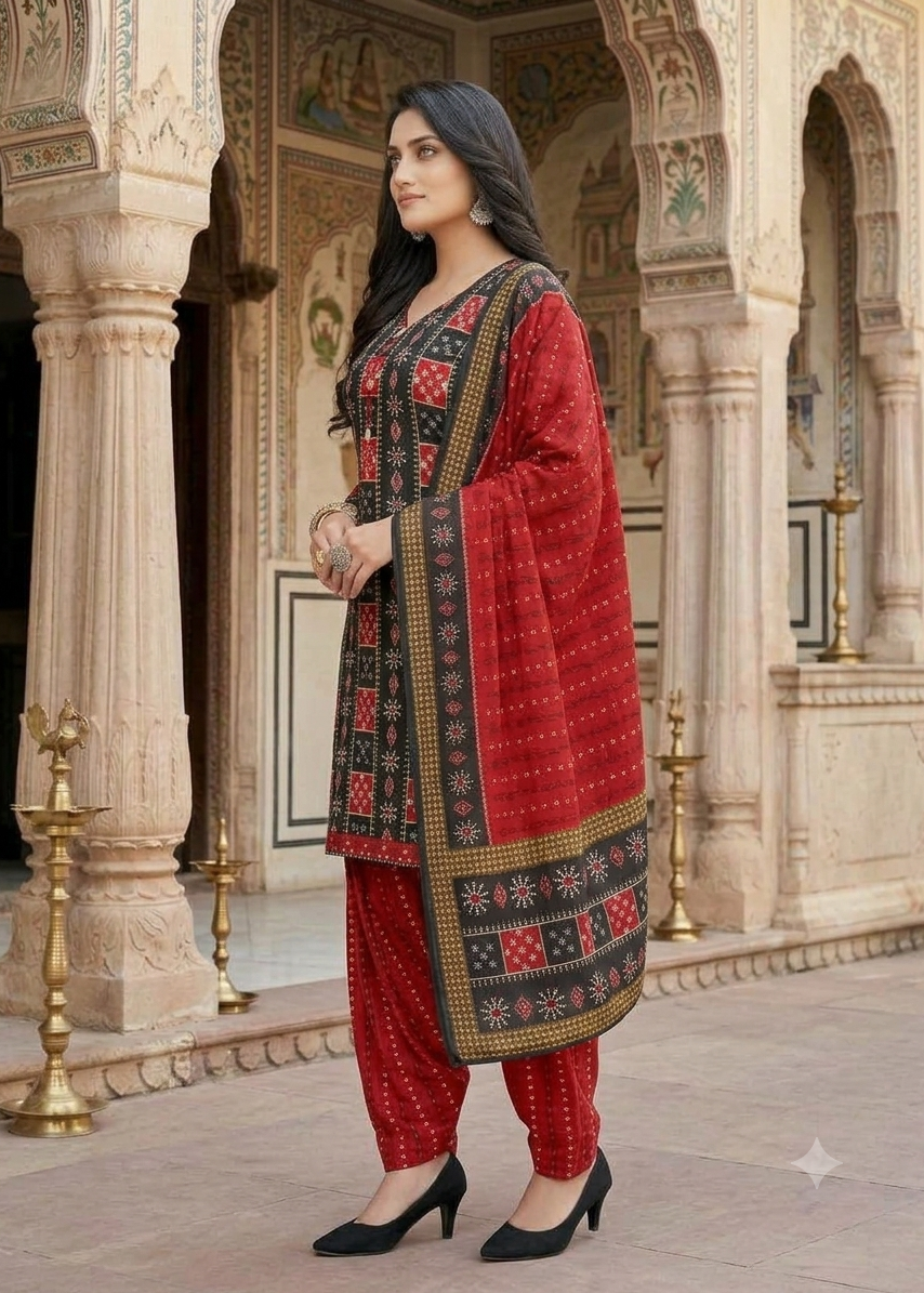 Sambalpuri Patiyala Kurti Set