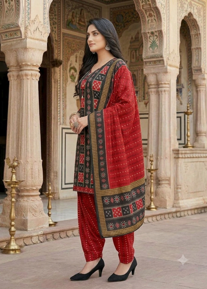 Sambalpuri Patiyala Kurti Set