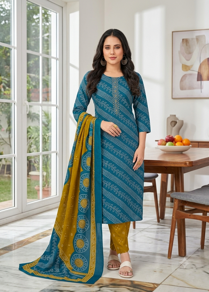 Cotton 3piece kurti set