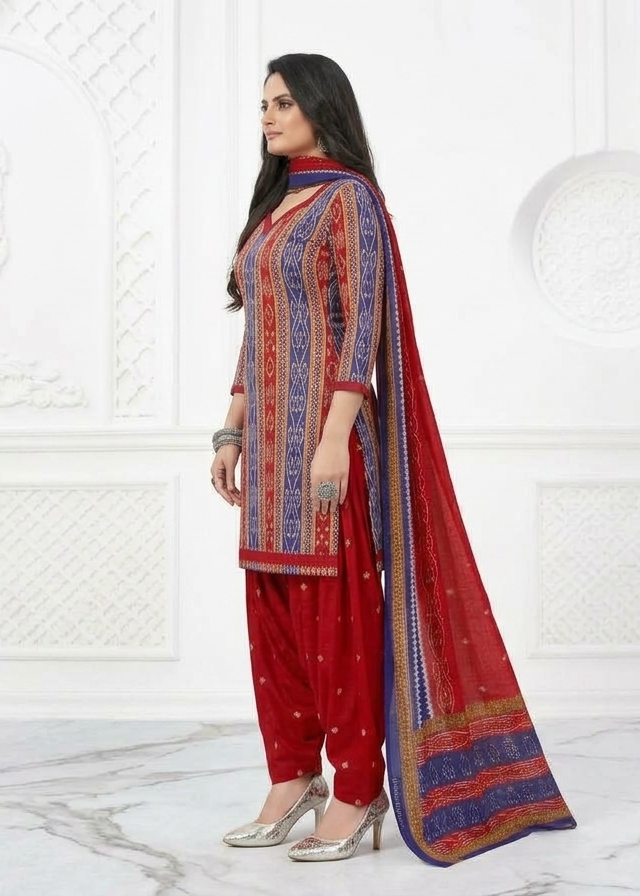 Sambalpuri Patiyala Kurti Set