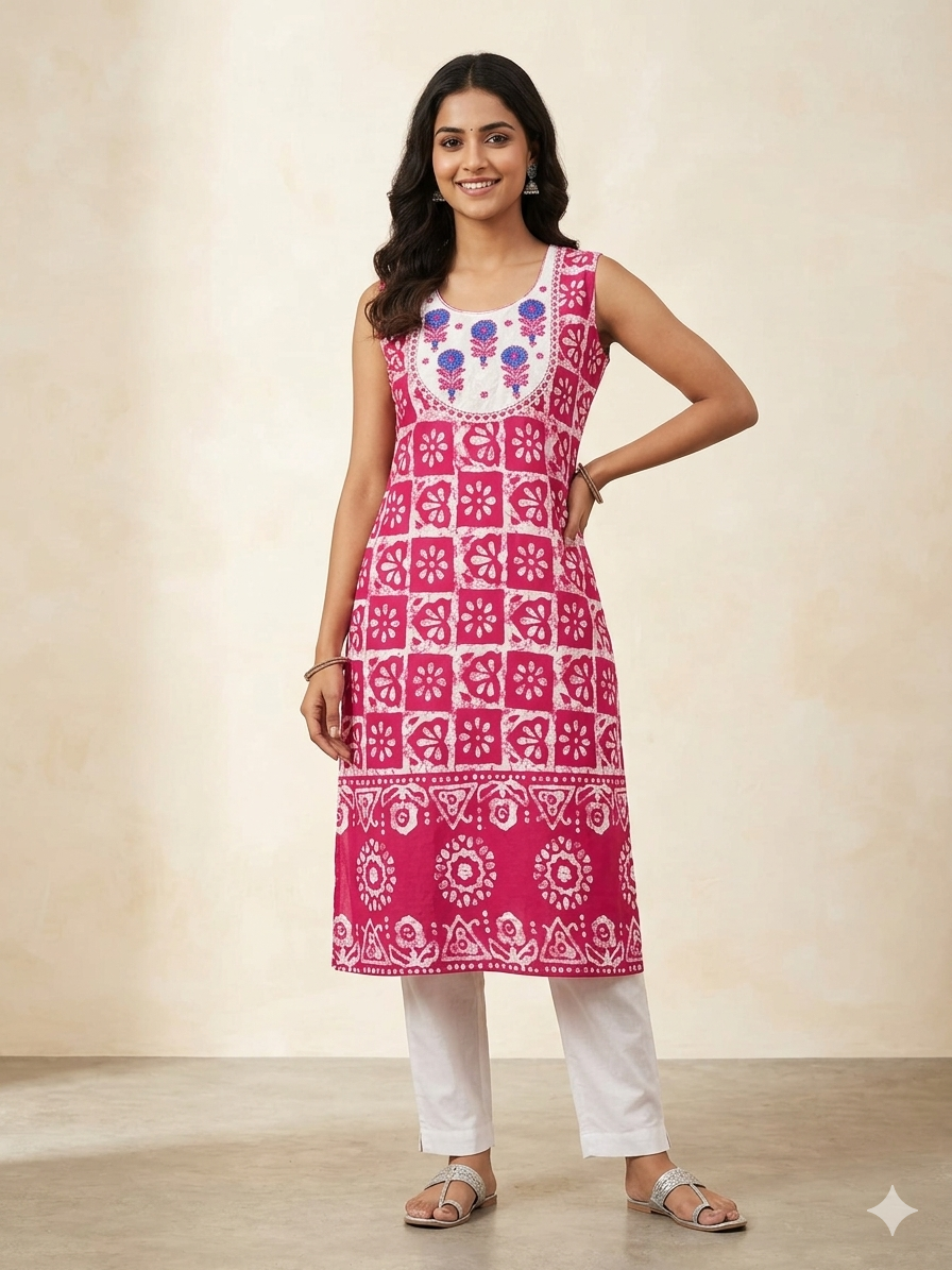 Cotton Kurti With Sleeves