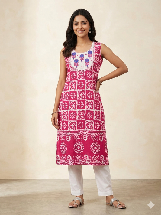 Cotton Kurti With Sleeves