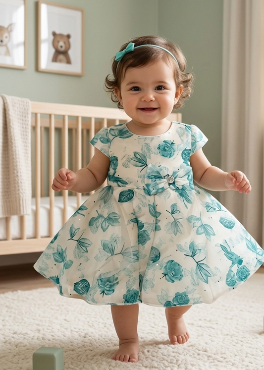 Charming Floral & Plaid Toddler Dress