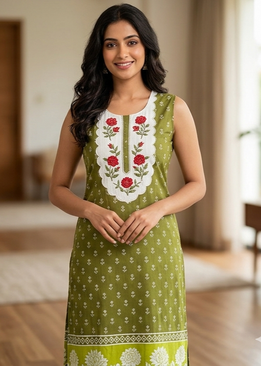 Cotton Kurti With Sleeves