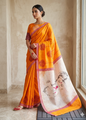 LINEN DIGITAL PRINT SAREE WITH HEVY ZARI PATTA