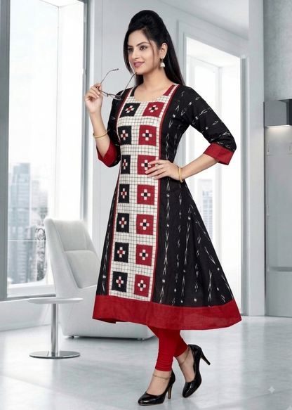 Checkerboard Anarkali Kurti