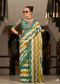 LINEN DIGITAL PRINT SAREE WITH HEVY ZARI PATTA