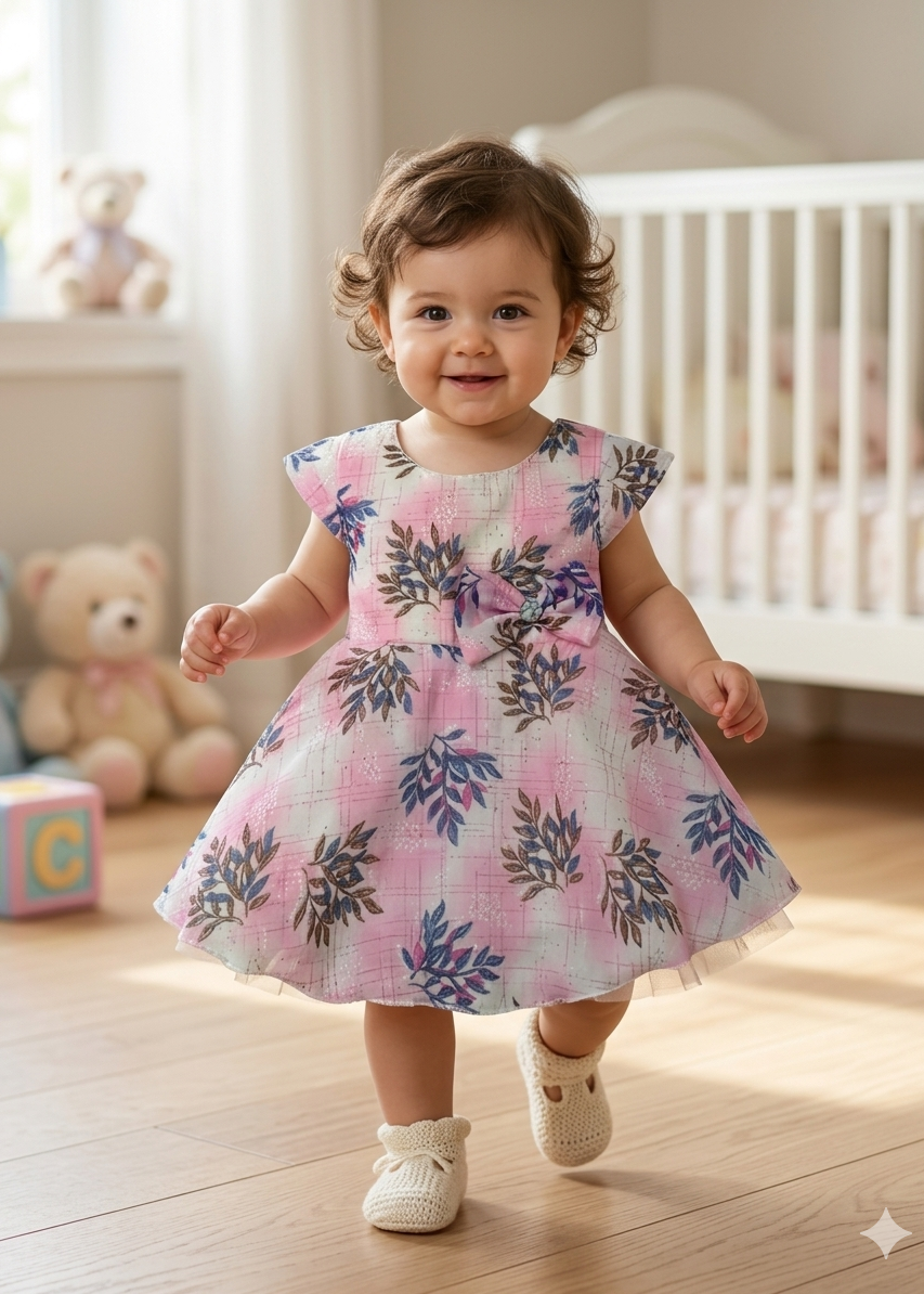 Charming Floral & Plaid Toddler Dress