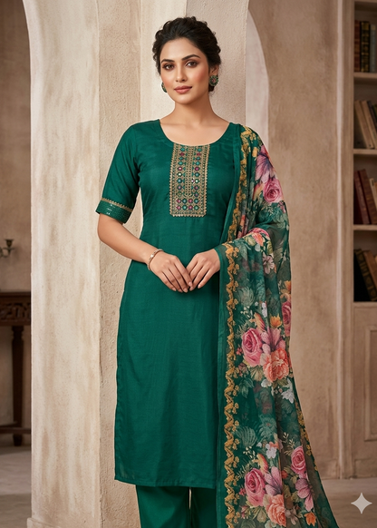 Roman Silk Kurti 3-piece Set...