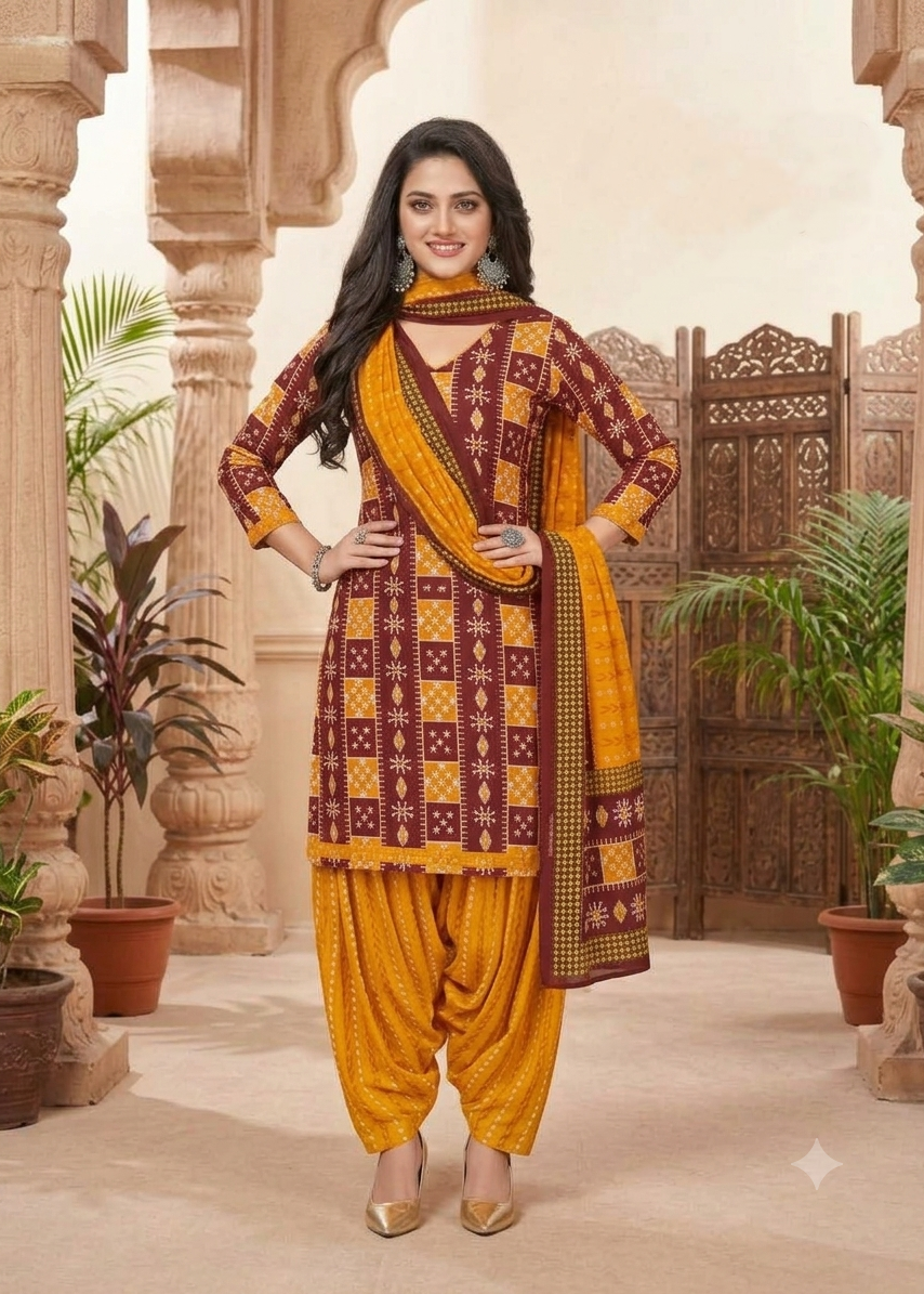 Sambalpuri Patiyala Kurti Set