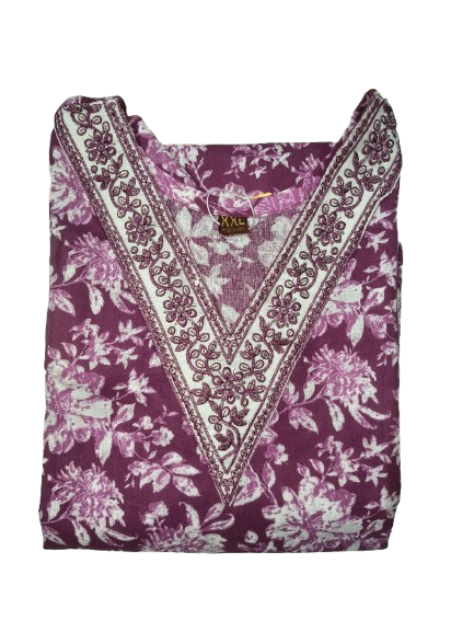 Cotton 3 Piece V-neck Kurti