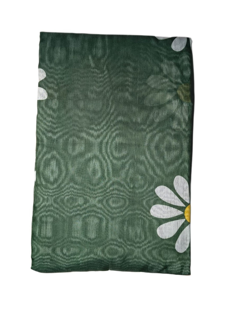 LINEN DIGITAL PRINT SAREE WITH HEVY ZARI PATTA