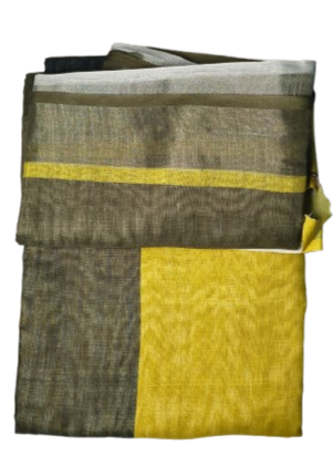LINEN DIGITAL PRINT SAREE WITH HEVY ZARI PATTA