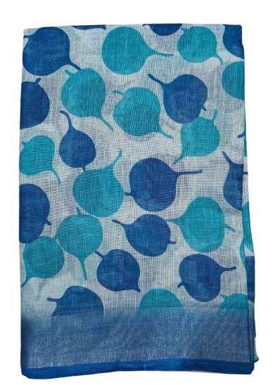 LINEN DIGITAL PRINT SAREE WITH HEVY ZARI PATTA