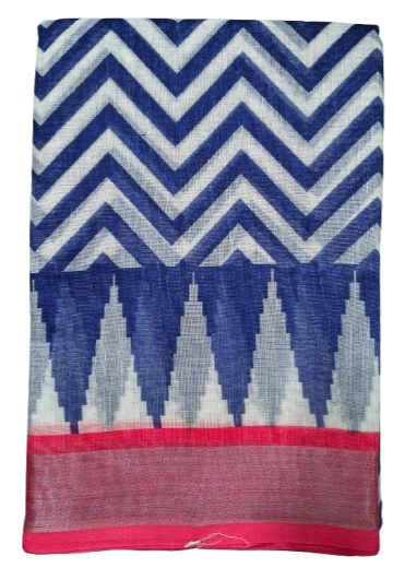 LINEN DIGITAL PRINT SAREE WITH HEVY ZARI PATTA