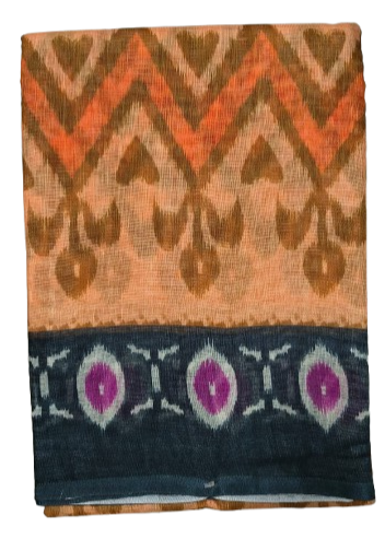 LINEN DIGITAL PRINT SAREE WITH HEVY ZARI PATTA