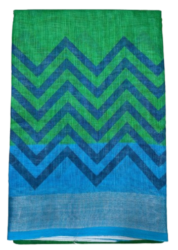 LINEN DIGITAL PRINT SAREE WITH HEVY ZARI PATTA