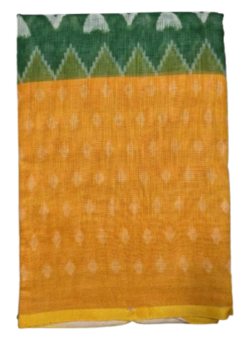 LINEN DIGITAL PRINT SAREE WITH HEVY ZARI PATTA