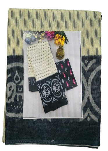 LINEN DIGITAL PRINT SAREE WITH HEVY ZARI PATTA