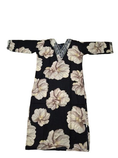 Cotton V-neck Kurti