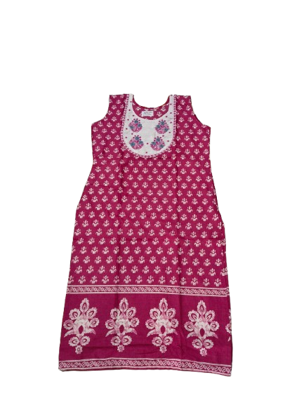 Cotton  Kurti With Sleeves